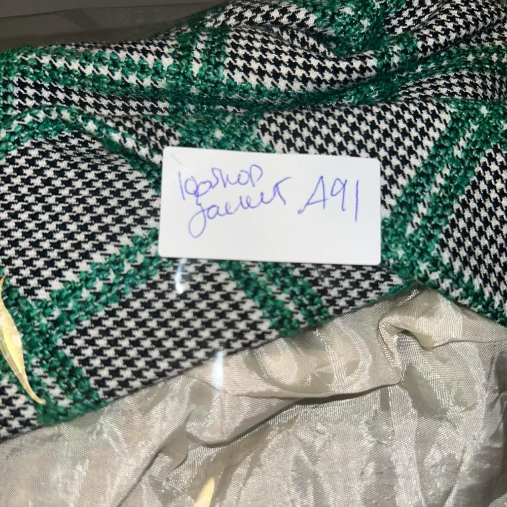 Topshop Green Checkered Blazer - Picture 9 of 9